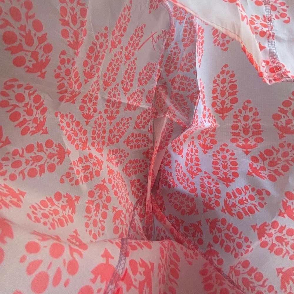Free People Movement Tote Bag White Coral Floral Block Print Logo Sustainable